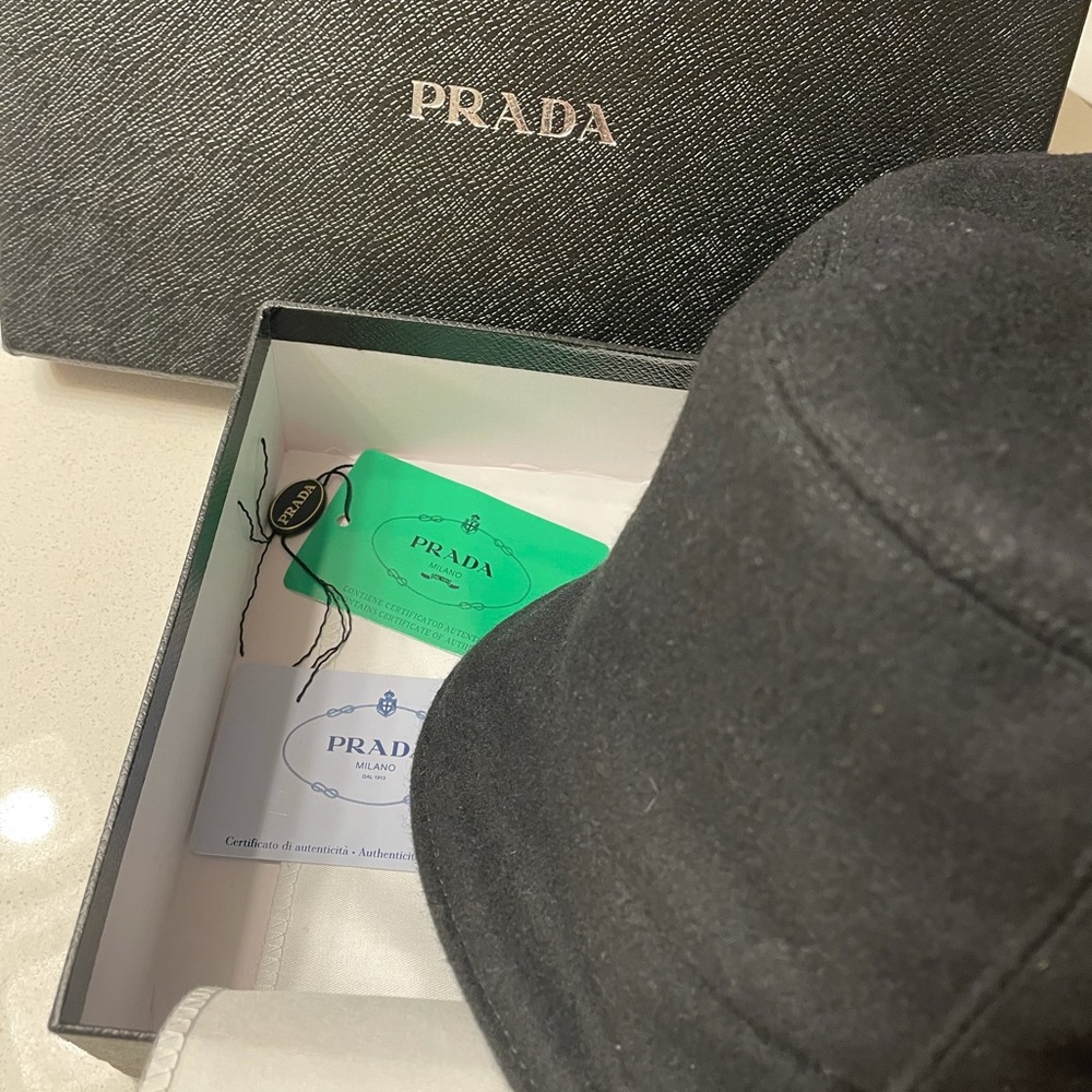 Prada wool bucket hat from Prada NYC